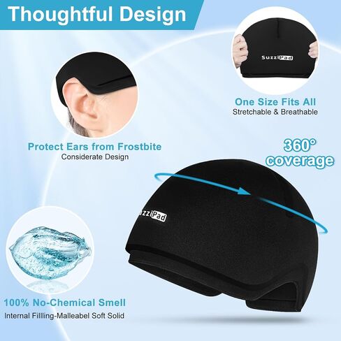 SuzziPad Cold Cap for Chemotherapy Patients, Migraine Relief Cap, Headache Ice Pack, Ice Cap for Chemo, Ice Hats for Migraines, Cancer Care Gifts for Women and Men, Comfort Items for Chemo Patients in Saudi Arabia