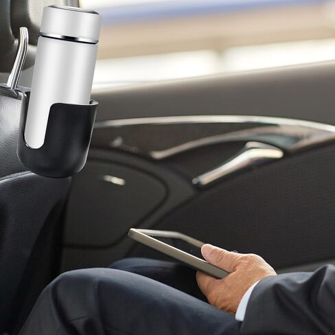 حامل أكواب مزود بخطاف لمسند رأس مقعد السيارة، ملحقات سفر متعددة الوظائف لتخزين أكواب السيارة، حامل أكواب سيارة عالمي للأطفال والكبار، نظام تعليق عالمي (أسود) in Kuwait