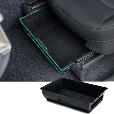 2020 2021 2022 2023 Tesla Model Y Rear Center Console Organizer behind Seat, Trash Can/Second Row Tissue Holder/Storage Bin for Model Y Accessories（White） in Saudi Arabia