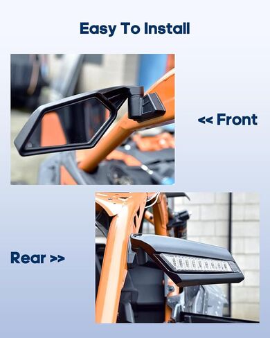 مرايا جانبية X3 مع إشارة انعطاف، مصابيح وامضة لمؤشر مرآة المراجعة X3 متوافقة مع 2017-2023 Can Am Maverick X3 وX3 Max XRS XDS Turbo R RR in Kuwait