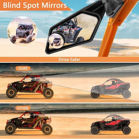 مرايا جانبية Maverick X3 - مرايا جانبية UTV لعام 2017-2023 Can Am Maverick X3 - وظيفة طي الظهر - سهلة التركيب - استبدال OEM #715002898 - تباع كزوج in Kuwait