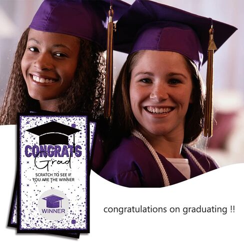 50 قطعة من بطاقات الخدش لحفلات التخرج، 2 بوصة × 3.5 بوصة، بطاقات لوازم ألعاب حفلات التخرج، بطاقات ألعاب مضحكة لحفلات التخرج للمدرسة الثانوية أو حفلات التخرج الجامعية (DLM182) in Kuwait