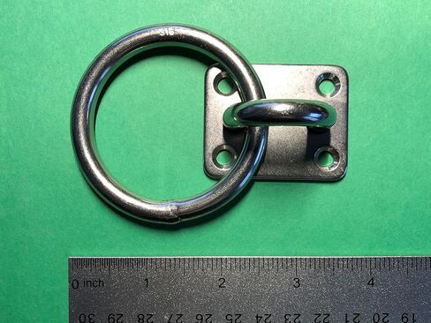 US Stainless Stainless Steel 316 Square Pad Eye with Ring 5/16" 8mm (50mm x 40mm) Marine Grade in Saudi Arabia