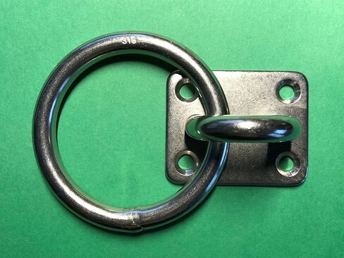US Stainless Stainless Steel 316 Square Pad Eye with Ring 5/16" 8mm (50mm x 40mm) Marine Grade in Saudi Arabia