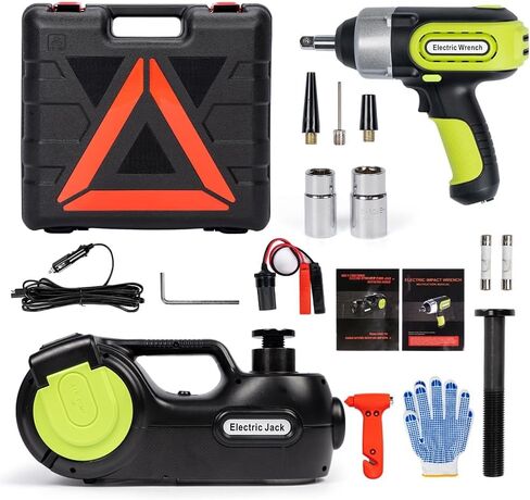 Anbull Electric Car Jack Kit 5 Ton,Hydraulic Car Jack Lift DC12V with Electric Impact Wrench & Inflator for SUV MPV Sedan Truck Tire Change & Garage Repair（Lifting Range 6.1-21.7 inch） in Saudi Arabia