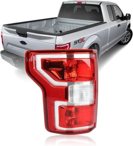 BLACKHORSE-RACING Rear Tail Lamp Light Left Driver Side Compatible with Ford F150 F-150 2018 2019 2020, Red&Clear Lens in Saudi Arabia