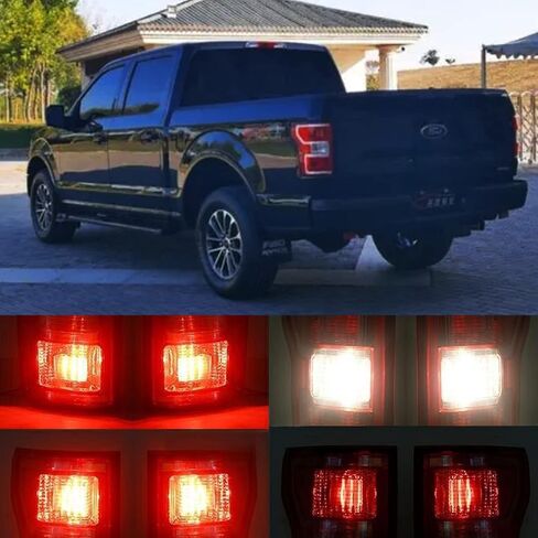 BLACKHORSE-RACING Rear Tail Lamp Light Left Driver Side Compatible with Ford F150 F-150 2018 2019 2020, Red&Clear Lens in Saudi Arabia
