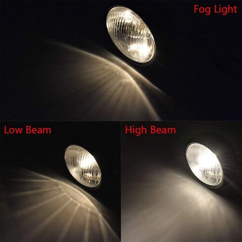 مصباح أمامي للدراجة النارية 12 فولت مصباح أمامي هالوجين معدني عتيق يناسب مقهى المتسابق بوبر (فضي + أبيض) in Kuwait