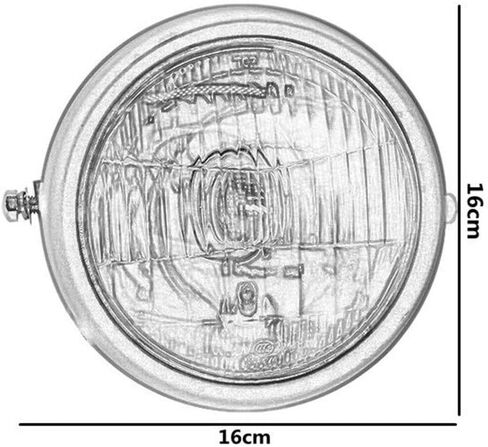 مصباح أمامي للدراجة النارية 12 فولت مصباح أمامي هالوجين معدني عتيق يناسب مقهى المتسابق بوبر (فضي + أبيض) in Kuwait