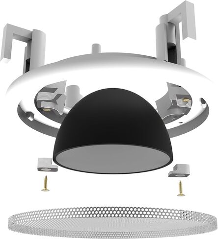 حامل تثبيت مدمج بالسقف من سبلين متوافق مع مكبر الصوت الذكي Alexa Echo POP وAmazon ومكبرات صوت السقف مقاس 5 بوصات - Pro Line - الطراز الكلاسيكي المدمج (أبيض) - شواية معدنية in Kuwait