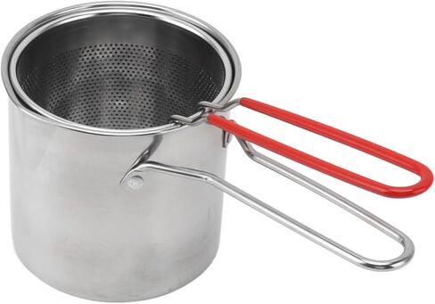 Handheld Frying Pot, 304 Stainless Steel Frying Pan Household Deep Fryer Pot Multifunctional Stock Fry Pot Deep Fried Pan for Kitchen French Fries Chicken in Saudi Arabia