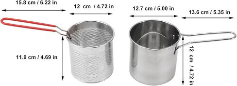 Handheld Frying Pot, 304 Stainless Steel Frying Pan Household Deep Fryer Pot Multifunctional Stock Fry Pot Deep Fried Pan for Kitchen French Fries Chicken in Saudi Arabia
