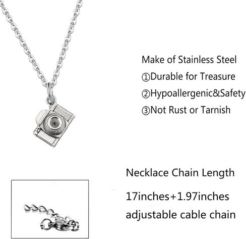 FUSTMW Photographer Gift Camera Infinity Love Charm Y Necklace Travel Jewelry Photography Gifts in Saudi Arabia