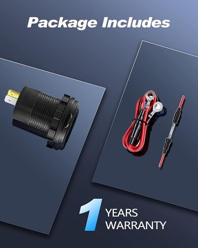 مقبس شاحن سيارة USB C، 48 وات مزدوج PD USB C شحن سريع 3.0 USB مخرج طاقة السيارة 12 فولت/24 فولت مع الفولتميتر LED ومفتاح تشغيل/إيقاف للسيارة والقارب والدراجات النارية والشاحنات وRV in Kuwait