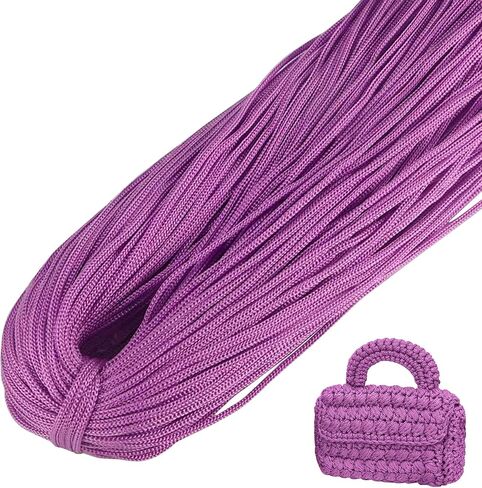 Polyester Macrame Cord 3mm x 218yards (656ft) Braided Polyester Cord Polyethylene Rope Macrame Yarn, Polyester Yarn for Crocheting, DIY, Craft Bag, Wall Hangings, Rug (Light Purple) in Saudi Arabia