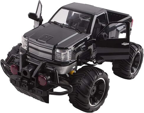 Big Wheel Beast RC Monster Truck أبواب التحكم عن بعد تفتح السيارة تضيء المصابيح الأمامية جاهزة للتشغيل، تتضمن بطارية قابلة لإعادة الشحن مقاس 1:14 لعبة الطرق الوعرة (أسود) in Saudi Arabia
