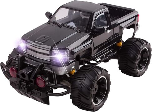 Big Wheel Beast RC Monster Truck أبواب التحكم عن بعد تفتح السيارة تضيء المصابيح الأمامية جاهزة للتشغيل، تتضمن بطارية قابلة لإعادة الشحن مقاس 1:14 لعبة الطرق الوعرة (أسود) in Saudi Arabia