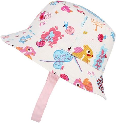 قبعة GEMVIE للحماية من الأشعة فوق البنفسجية للأطفال الصغار، قبعة دلو للأطفال البنات والأولاد، قبعة شمس مع حزام للذقن in Kuwait