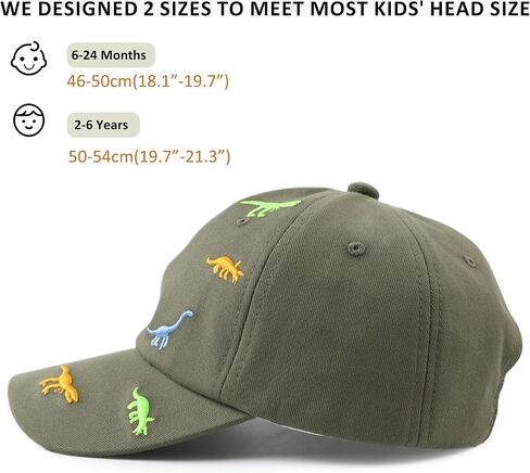 Bamery Toddler Baseball Hat for Boys&Girls Baby Baseball Cap Embroidery Dinosaur Kids Hat for 2-6T in Saudi Arabia