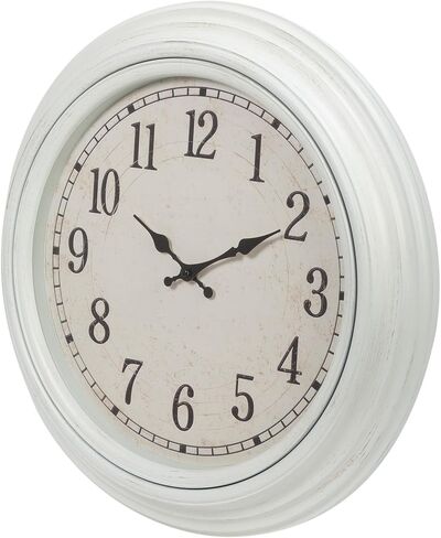 Kiera Grace Wall Clock, 10 Inch, Aster Silver Modern Classic Wall Clocks Battery Operated, Silent Non Ticking Home Decor for Living Room, Kitchen, Bathroom in Saudi Arabia