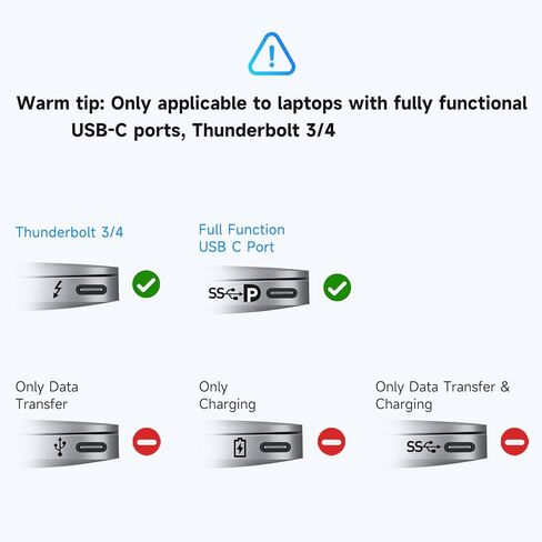 محطة إرساء USB C 3 شاشات USB C Hub للكمبيوتر المحمول ثنائي الشاشات محول متعدد المنافذ، USB C إلى 2 HDMI، DisplayPort، شحن PD، إيثرنت، 7 منافذ USB C/A 3.1/3.0/2.0، صوت لـ Dell/HP/Lenovo in Kuwait