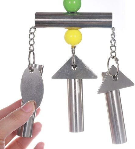 Litewoo Bird Stainless Steel Bell Toys, Safe and Stable Hanging Spoons Pipe Chew Bite Toy（A） in Saudi Arabia