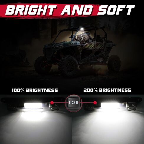 OFFROADTOWN UTV Dome Light Universal Roll Bar Mount LED Dome Light Battery Powered Car Interior Light Map Light Cab Light for UTV ATV Truck SXS Jeep Mule Polaris RZR Can-am Accessories - White in Saudi Arabia