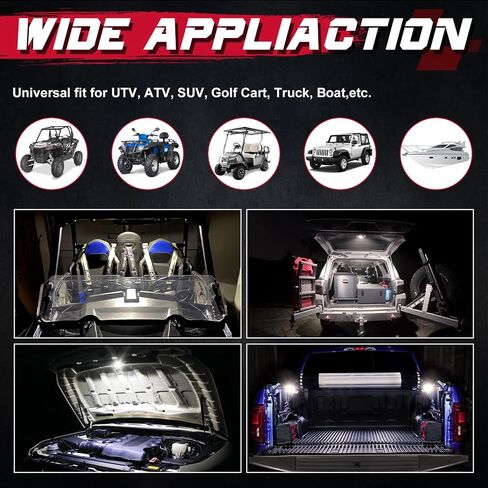 OFFROADTOWN UTV Dome Light Universal Roll Bar Mount LED Dome Light Battery Powered Car Interior Light Map Light Cab Light for UTV ATV Truck SXS Jeep Mule Polaris RZR Can-am Accessories - White in Saudi Arabia