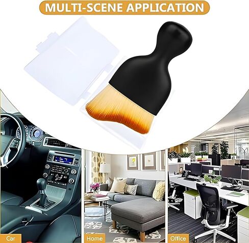 Automobile Detail Brush, Soft Bristle Cleaning Brush, Small Car Interior Detail Brush, Car Dashboard Detail Dusting Brush, Crevice Cleaning Brush. (2pcs+1 Towel) in Kuwait
