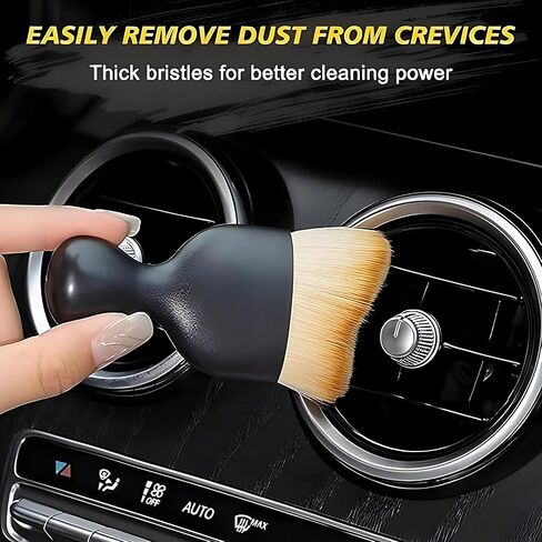 Automobile Detail Brush, Soft Bristle Cleaning Brush, Small Car Interior Detail Brush, Car Dashboard Detail Dusting Brush, Crevice Cleaning Brush. (2pcs+1 Towel) in Kuwait