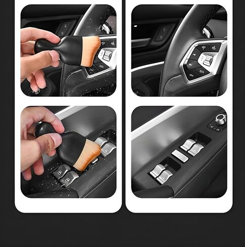 Automobile Detail Brush, Soft Bristle Cleaning Brush, Small Car Interior Detail Brush, Car Dashboard Detail Dusting Brush, Crevice Cleaning Brush. (2pcs+1 Towel) in Kuwait