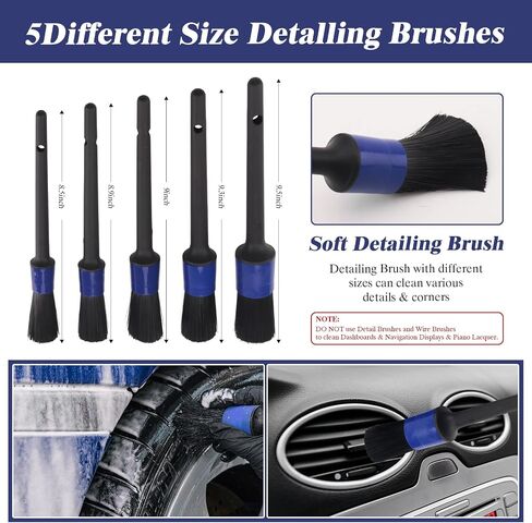 Car Wash Kit - Detailing Cleaning Kit, Auto Detail Supplies Tools with Wheel Drill Brush Set, Car Polishing Kit, Washing Mitt, 24PCS Vehicles Detailing Brushes for Interior, Exterior, Tires in Saudi Arabia