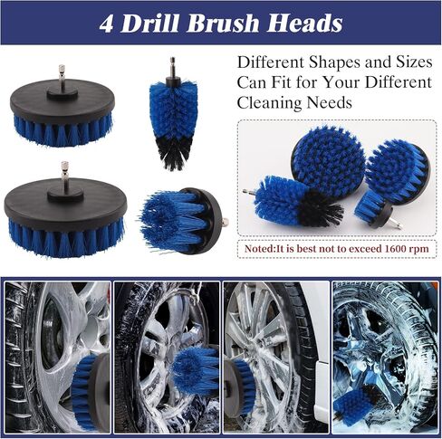 Car Wash Kit - Detailing Cleaning Kit, Auto Detail Supplies Tools with Wheel Drill Brush Set, Car Polishing Kit, Washing Mitt, 24PCS Vehicles Detailing Brushes for Interior, Exterior, Tires in Saudi Arabia