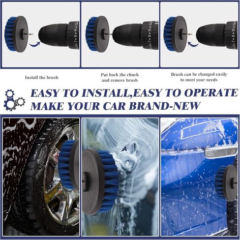 Car Wash Kit - Detailing Cleaning Kit, Auto Detail Supplies Tools with Wheel Drill Brush Set, Car Polishing Kit, Washing Mitt, 24PCS Vehicles Detailing Brushes for Interior, Exterior, Tires in Saudi Arabia