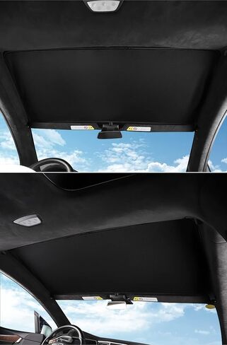 LUCKEASY Skylight Blind تظليل شبكة لـ Tesla Model X 2019-2023 زجاج سقف مظلة للسيارة كوة عمياء شبكة تظليل زوج مع بدلة قماش معتمة (MX-GA33LABCDIS) in Kuwait