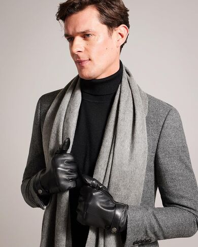قفازات Ted Baker London LIAMMM House Check المحفورة، أسود، L/XL in Saudi Arabia