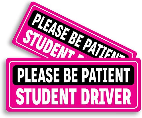 Removable Vinyl Student Driver Decals - Paint-Safe New Driver Stickers for Cars & Windows (10x4 inches - Pink) (3 Pack) in Saudi Arabia