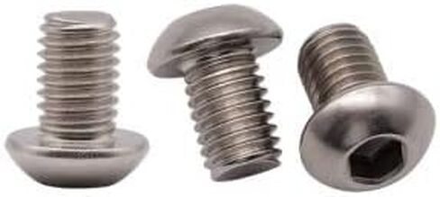 M5 x 8mm (100 Pack) Hex Socket Button Head Cap Screws Bolts, Allen Socket Drive, 304 Stainless Steel 18-8, Bright Finish, Full Thread, Machine Thread in Saudi Arabia