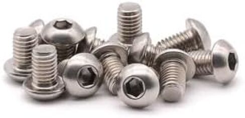 M5 x 8mm (100 Pack) Hex Socket Button Head Cap Screws Bolts, Allen Socket Drive, 304 Stainless Steel 18-8, Bright Finish, Full Thread, Machine Thread in Saudi Arabia