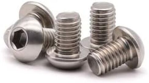 M5 x 8mm (100 Pack) Hex Socket Button Head Cap Screws Bolts, Allen Socket Drive, 304 Stainless Steel 18-8, Bright Finish, Full Thread, Machine Thread in Saudi Arabia