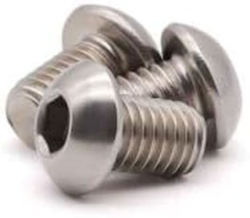 M5 x 8mm (100 Pack) Hex Socket Button Head Cap Screws Bolts, Allen Socket Drive, 304 Stainless Steel 18-8, Bright Finish, Full Thread, Machine Thread in Saudi Arabia