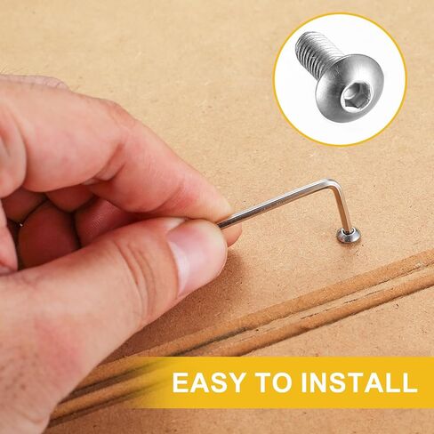 600 قطعة مجموعة متنوعة من البراغي والصواميل ذات الرأس السداسي برأس زر، 4 # 8 # 10 #، مجموعة صواميل ومسامير الماكينة، مع مفاتيح ألين in Kuwait