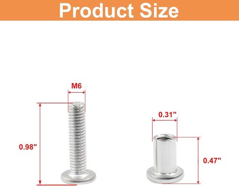 M6 x 10mm Screw Post Binding Screws, Stainless Steel Leather Screw Binding Bolts for Furniture Belt Leather Crafts, 12 Sets in Saudi Arabia