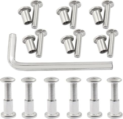 M6 x 10mm Screw Post Binding Screws, Stainless Steel Leather Screw Binding Bolts for Furniture Belt Leather Crafts, 12 Sets in Saudi Arabia