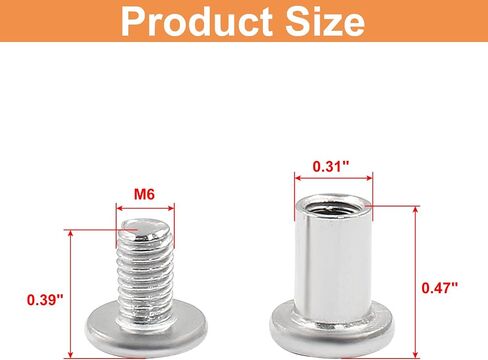 M6 x 10mm Screw Post Binding Screws, Stainless Steel Leather Screw Binding Bolts for Furniture Belt Leather Crafts, 12 Sets in Saudi Arabia