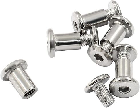 M6 x 10mm Screw Post Binding Screws, Stainless Steel Leather Screw Binding Bolts for Furniture Belt Leather Crafts, 12 Sets in Saudi Arabia