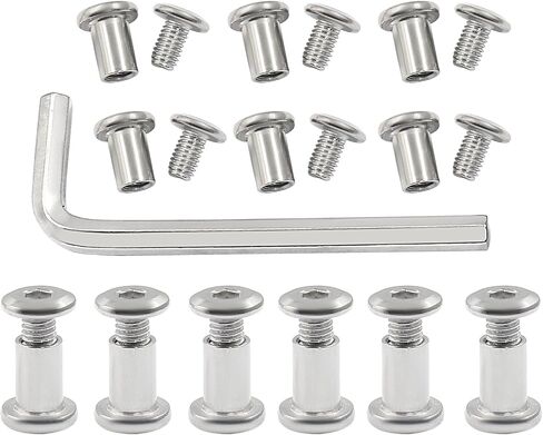 M6 x 10mm Screw Post Binding Screws, Stainless Steel Leather Screw Binding Bolts for Furniture Belt Leather Crafts, 12 Sets in Saudi Arabia