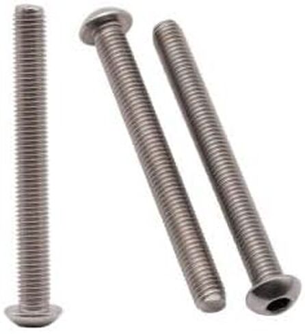M5 x 8mm (100 Pack) Hex Socket Button Head Cap Screws Bolts, Allen Socket Drive, 304 Stainless Steel 18-8, Bright Finish, Full Thread, Machine Thread in Saudi Arabia