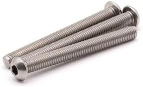 M5 x 8mm (100 Pack) Hex Socket Button Head Cap Screws Bolts, Allen Socket Drive, 304 Stainless Steel 18-8, Bright Finish, Full Thread, Machine Thread in Saudi Arabia