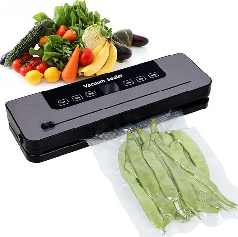 Vacuum Sealer Machine, Full Automatic Food Sealer (80Kpa), Food Saver Vacuum Sealer Machine with 10 Vacuum Textured Bags, Air Sealing System Dry, Moist Food Preservation Modes in Saudi Arabia